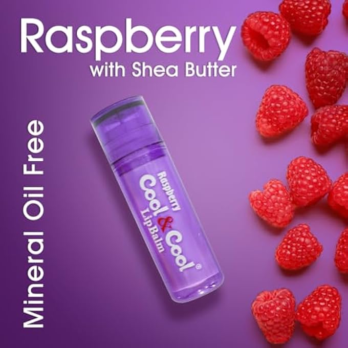 Cool & Cool RASPBERRY LIP BALM - INTENSE NUTRITION,BEES WAX,VITAMIN-E,SHEA BUTTER, MINERAL OIL FREE,MADE IN GERMANY - 4.6G - Image 3